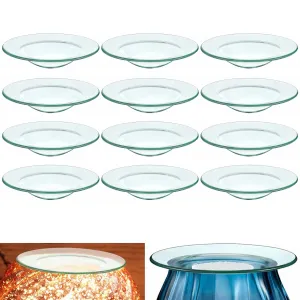 12 X Round Replacement Glass Dish Electric Oil Lamp Warmer Tart Burner Bowl 4"