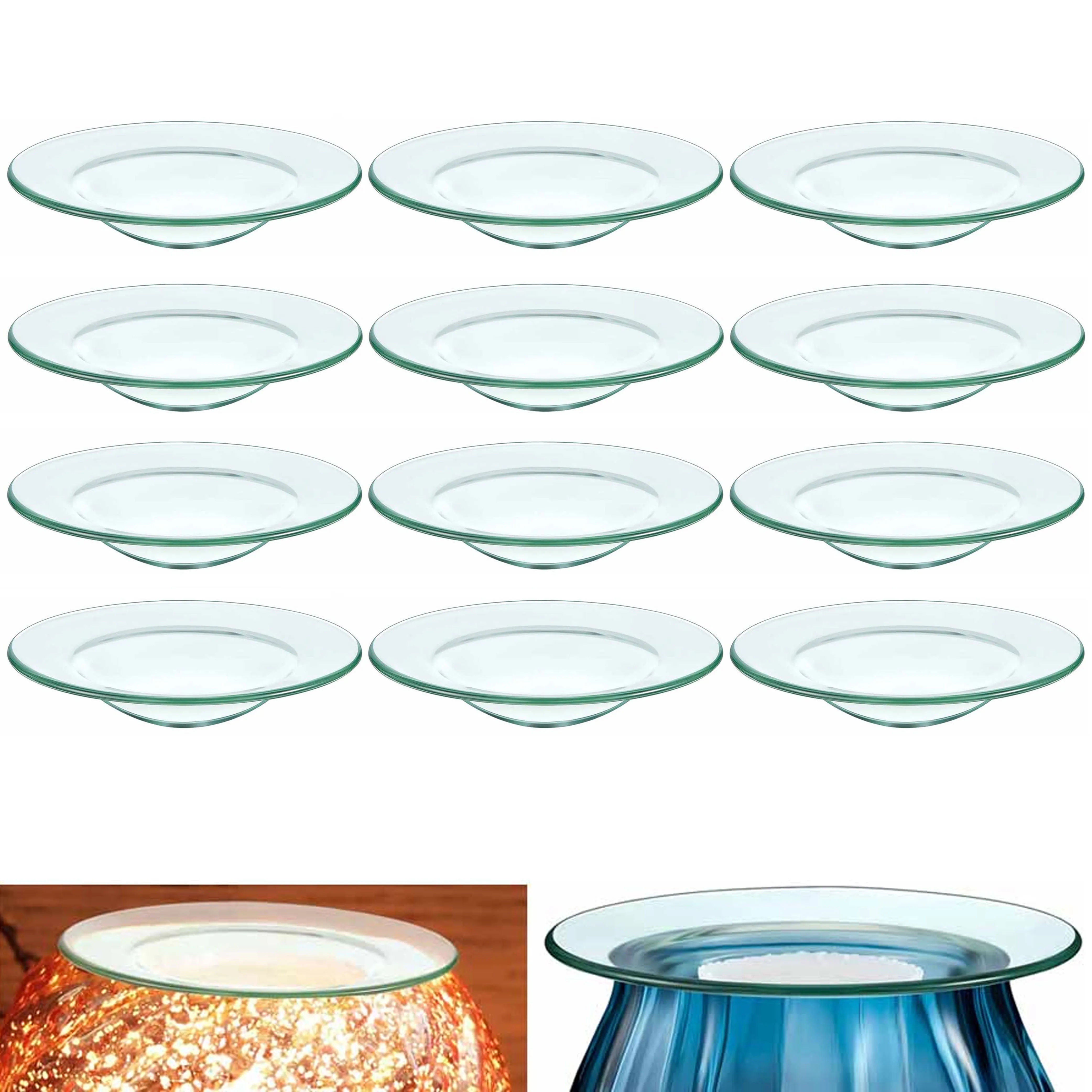 12 X Round Replacement Glass Dish Electric Oil Lamp Warmer Tart Burner Bowl 4"