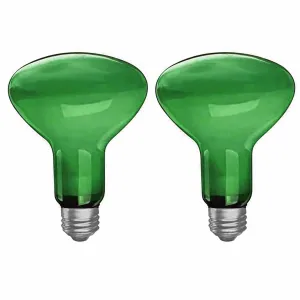 2 Green Reflector Flood Light Bulbs 50w 120v Frosted Replacement Lighting Lamp