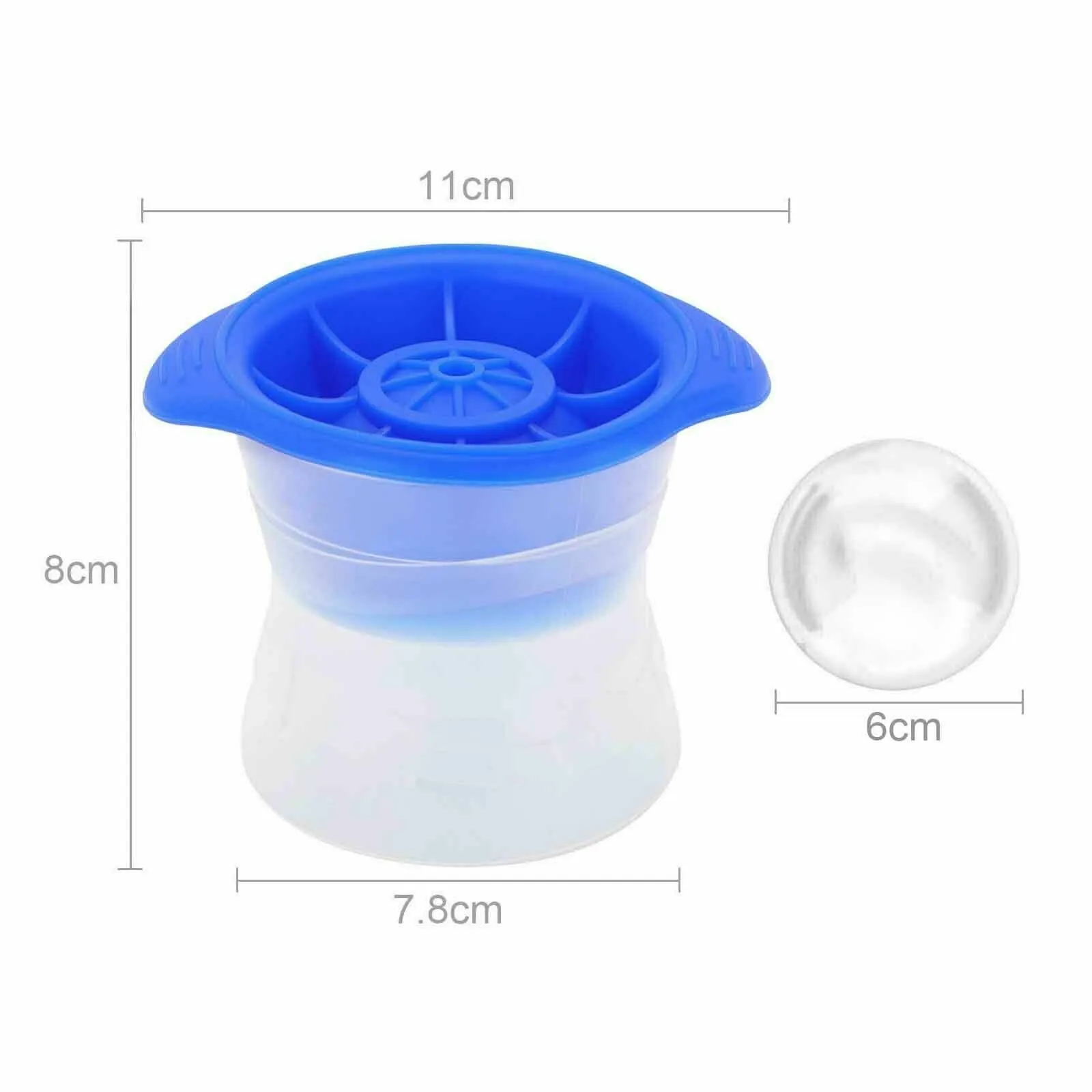 2pcs Blue Silicone Ice Ball Mold | Sphere Cube Maker | Mould | Jelly Whiskey Cocktail
