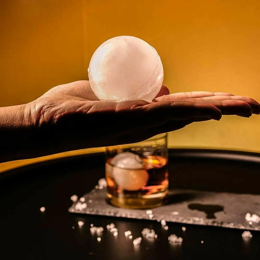 2PCS Grey Silicone Ice Ball Mold | Sphere Cube Maker Mould | Jelly Whiskey Cocktail