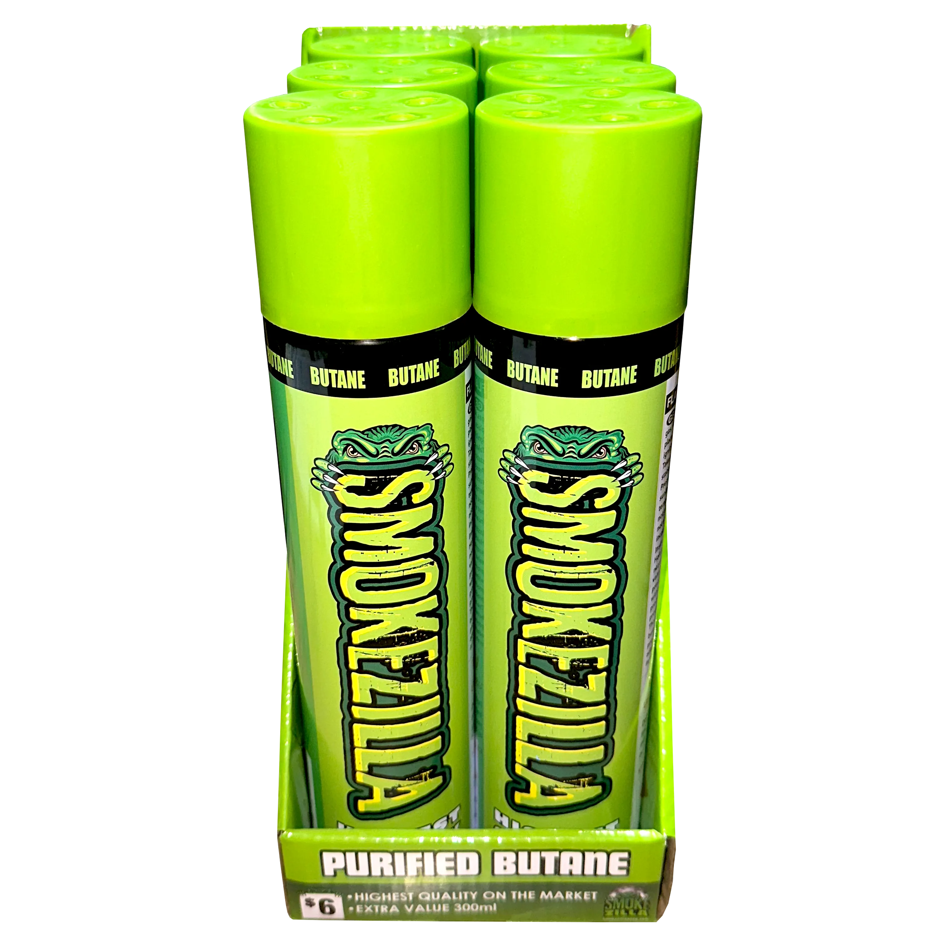 300ML Bulk Smokezilla Butane Refill - 6 Pieces Per Retail Ready Display 41495