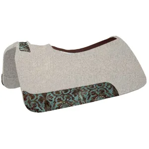 5 Star 1" Natural All Around Saddle Pad with Sky Blue Laredo Wear Leathers- 30"X30"