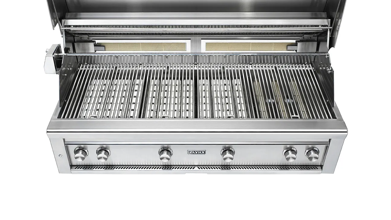54" Professional Built-in Grill with 1 Trident Infrared Burner and 3 Ceramic Burners and Rotisserie (L54TR)