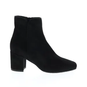 Aquatalia Denisse Dress Suede 34L3650-BLK Womens Black Suede Zipper Ankle & Booties Boots