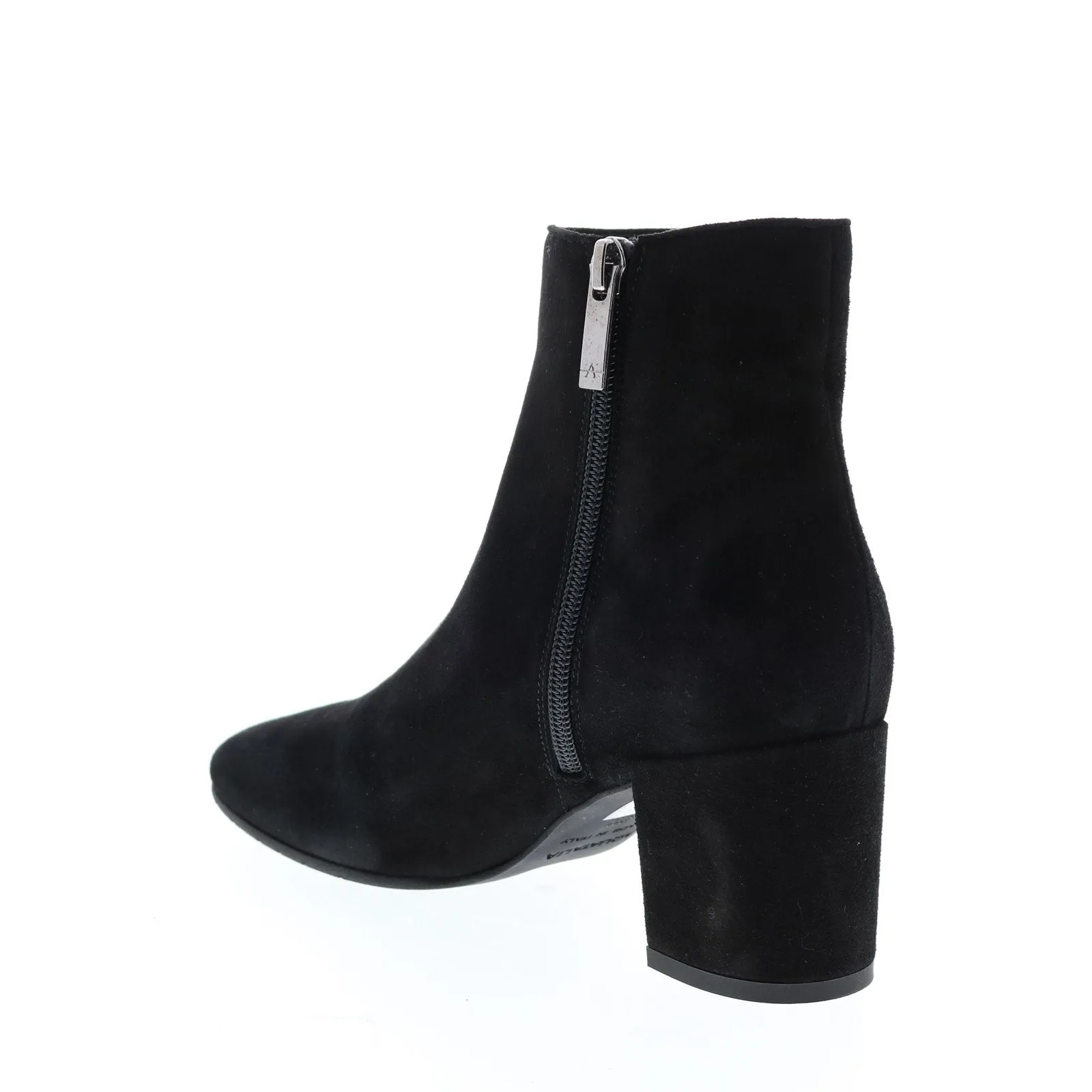 Aquatalia Denisse Dress Suede 34L3650-BLK Womens Black Suede Zipper Ankle & Booties Boots