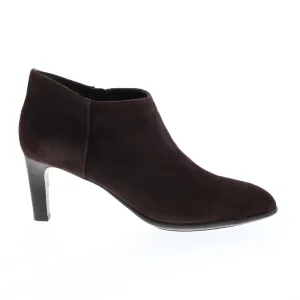 Aquatalia Dona Dress Suede Womens Brown Suede Zipper Ankle & Booties Boots