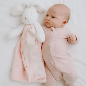 Baby's pink bunny lovey blanket - Blossom Buddy blanket - Bunnies by the Bay