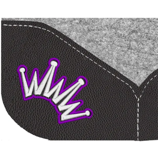 Best Ever 1" Kush Pad with Black Wear Leathers and Purple/Silver Crown- 32"x32"