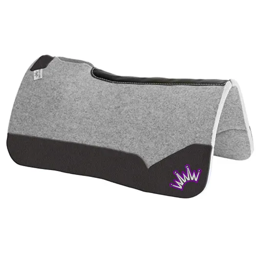 Best Ever 1" Kush Pad with Black Wear Leathers and Purple/Silver Crown- 32"x32"