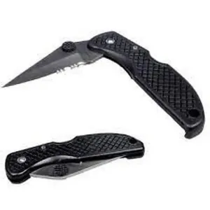 Black Folding Utility One Handed Knife
