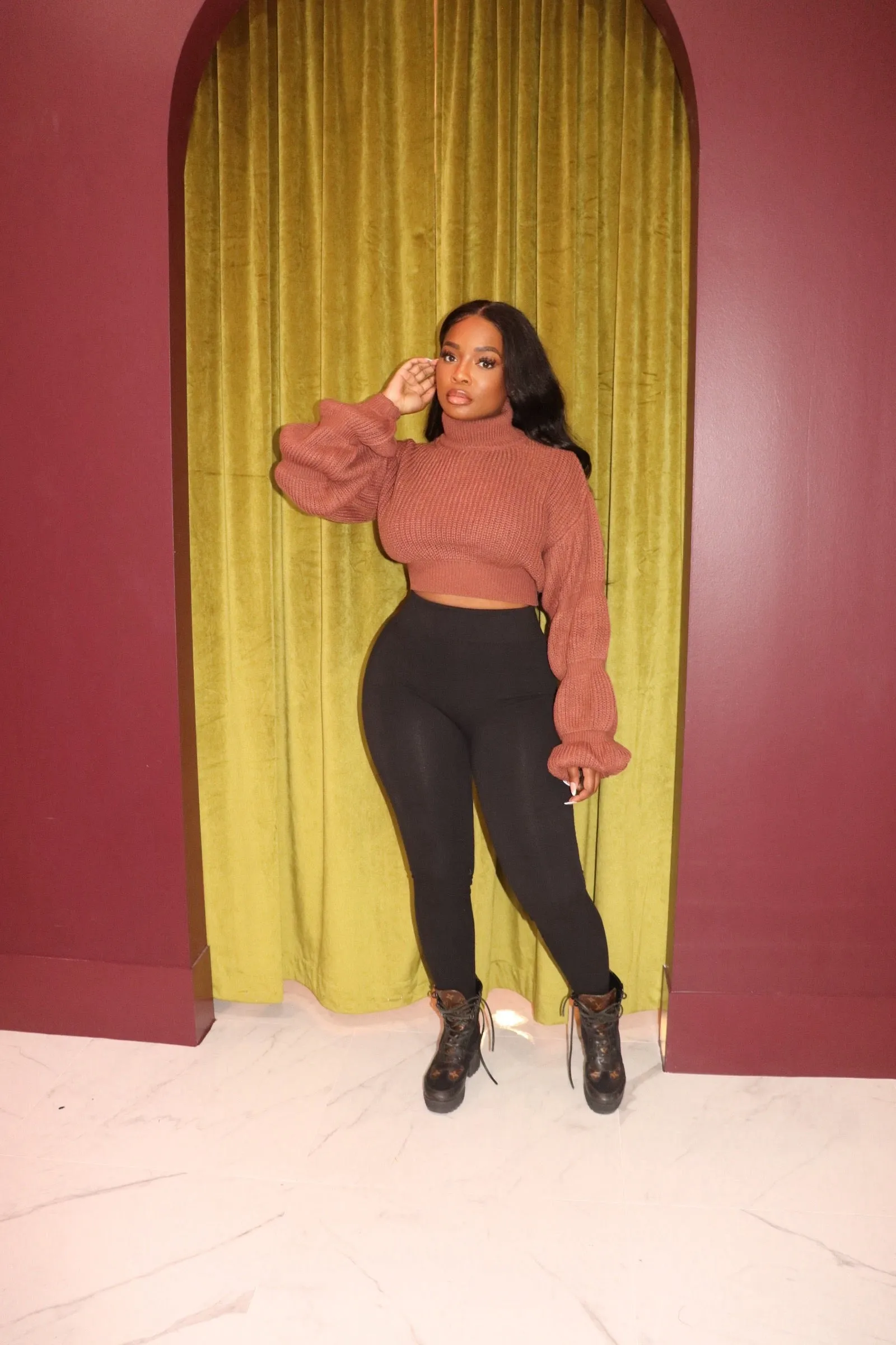 Brown Bubble sweater