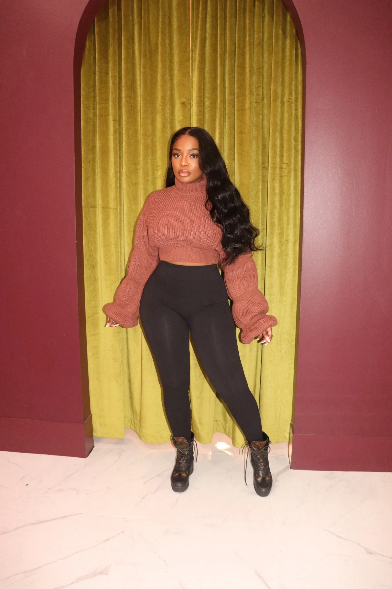 Brown Bubble sweater