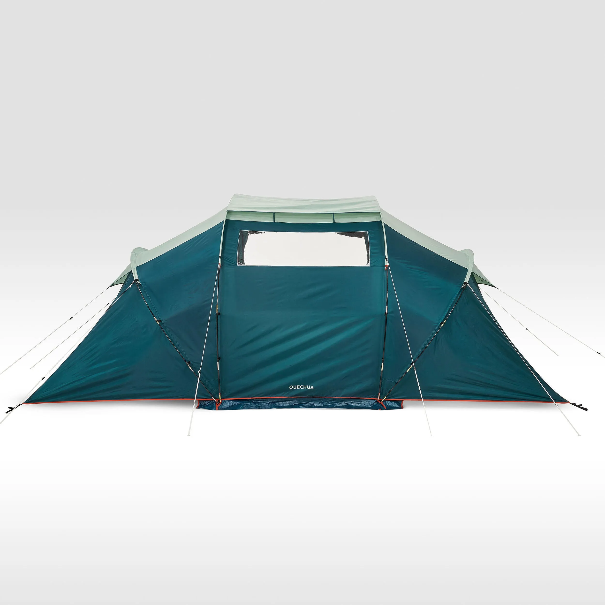 Camping tent Quechua Arpenaz 4.2 4-person 2-room, turquoise