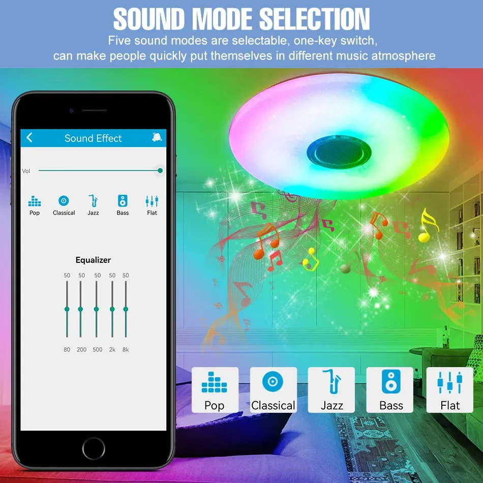Ceiling Lamps Music Player Bluetooth Remote APP Control.