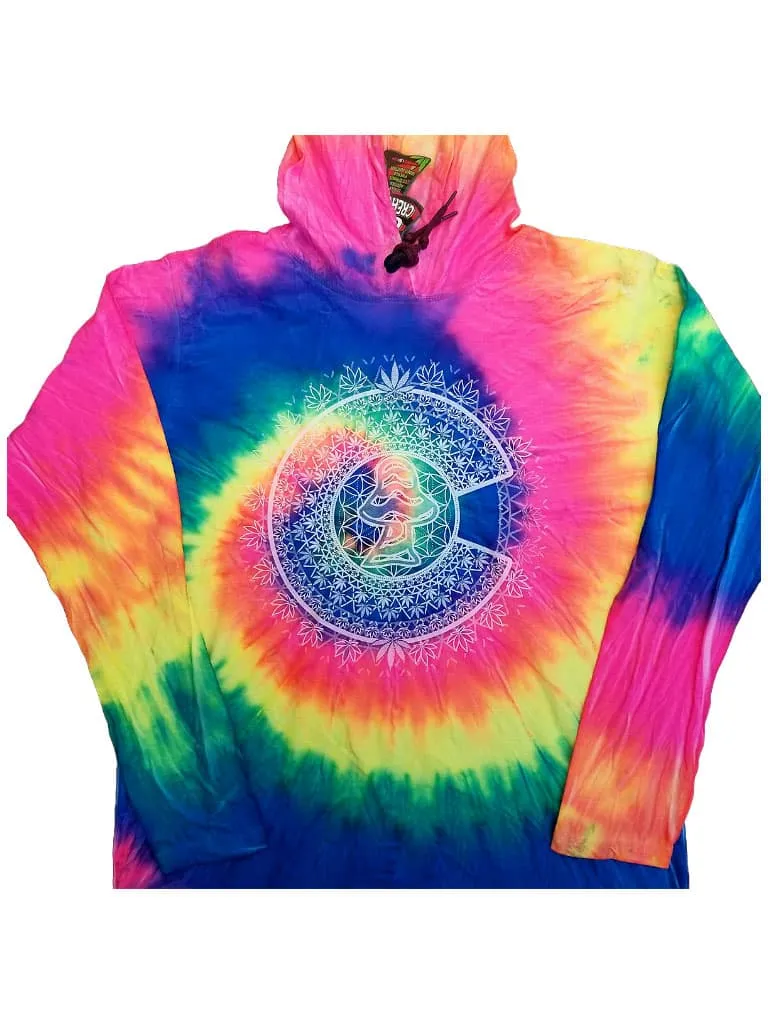 Colorado Myxed Up Shroom Tie-Dye Lightweight Hoodie