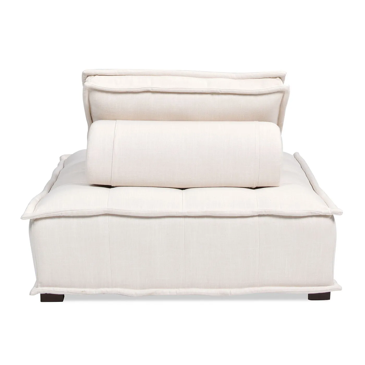 Couch.com Arwen Square Modular Pillow Back Lounge Chair White Beige, Durable Design, Modern Style, Easy to Clean, Fabric Construction, Beige Finish by Couch.com