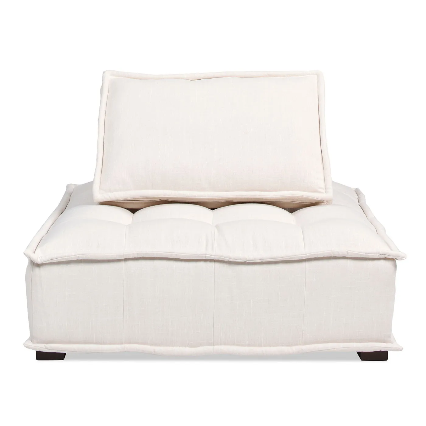 Couch.com Arwen Square Modular Pillow Back Lounge Chair White Beige, Durable Design, Modern Style, Easy to Clean, Fabric Construction, Beige Finish by Couch.com