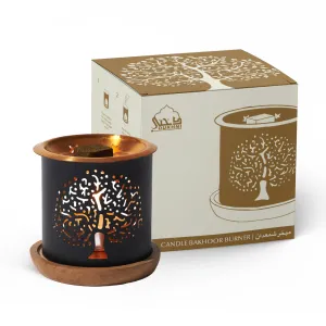 Dukhni Tree of Life Bakhoor Burner | Smokeless burner with candle for Ramadan & Eid |Relax with home aromatherapy for stress relief, meditation, massage and home fragrance, Islamic gift | Bakhoor dani