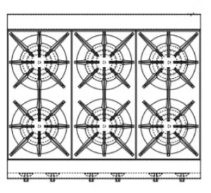 EGHP-6L Enhanced 36" Hotplate, 6 Burner