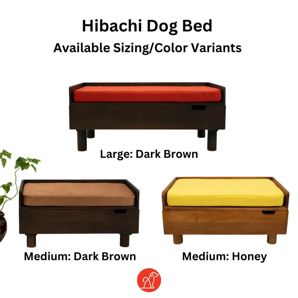 FurryLiving Hibachi Dark Brown Bed with Storage for Dogs (Medium)