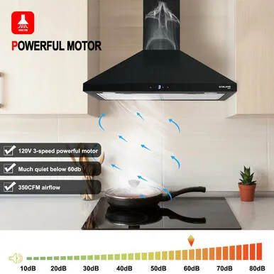Gasland Chef 30'' Anti-Fingerprint Wall Mount Range Hood - Black