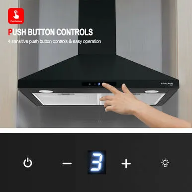 Gasland Chef 30'' Anti-Fingerprint Wall Mount Range Hood - Black