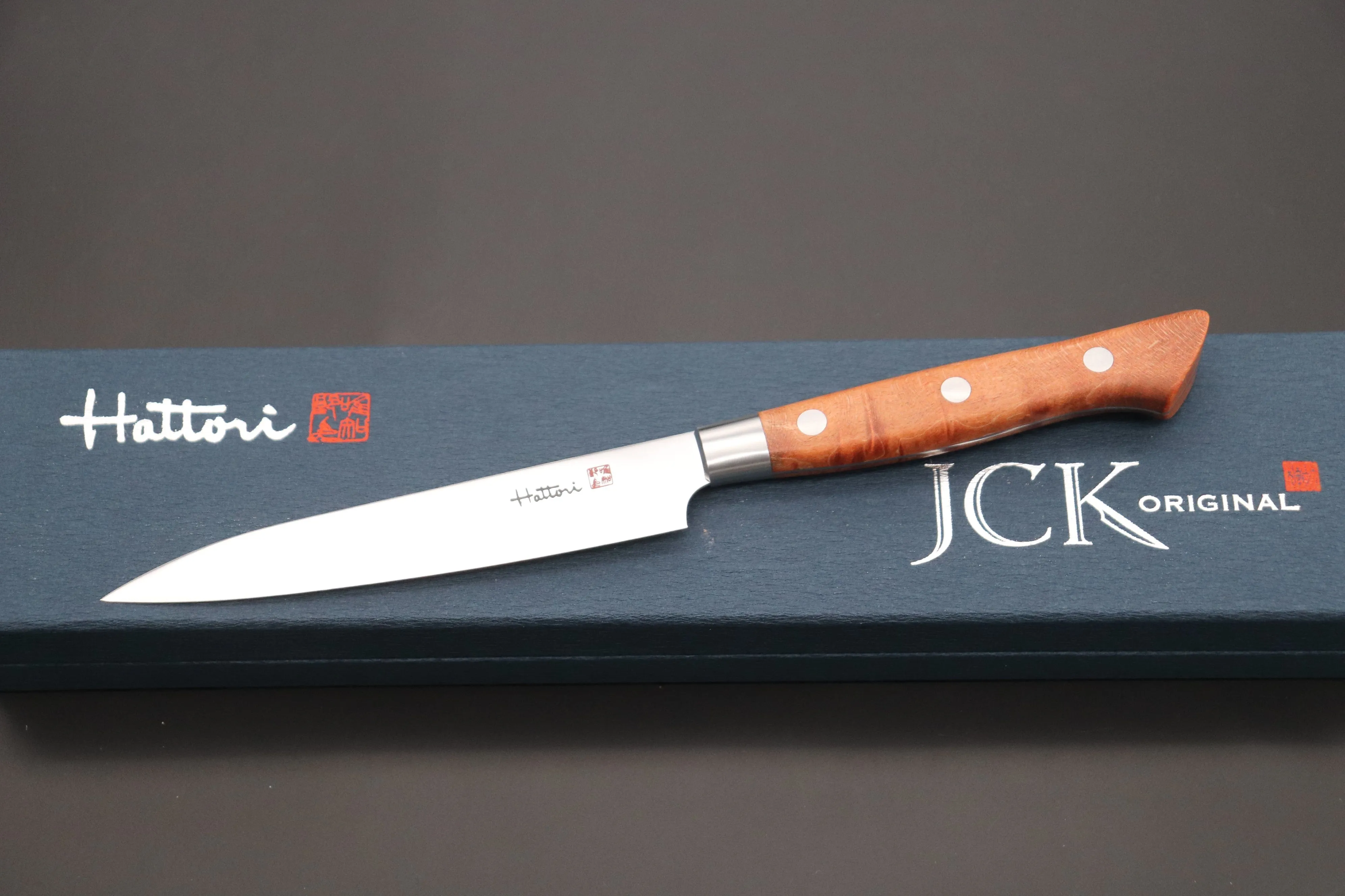 Hattori Forums FH Series FH Series Petty (120mm and 150mm, Stabilized Maple Wood Handle)