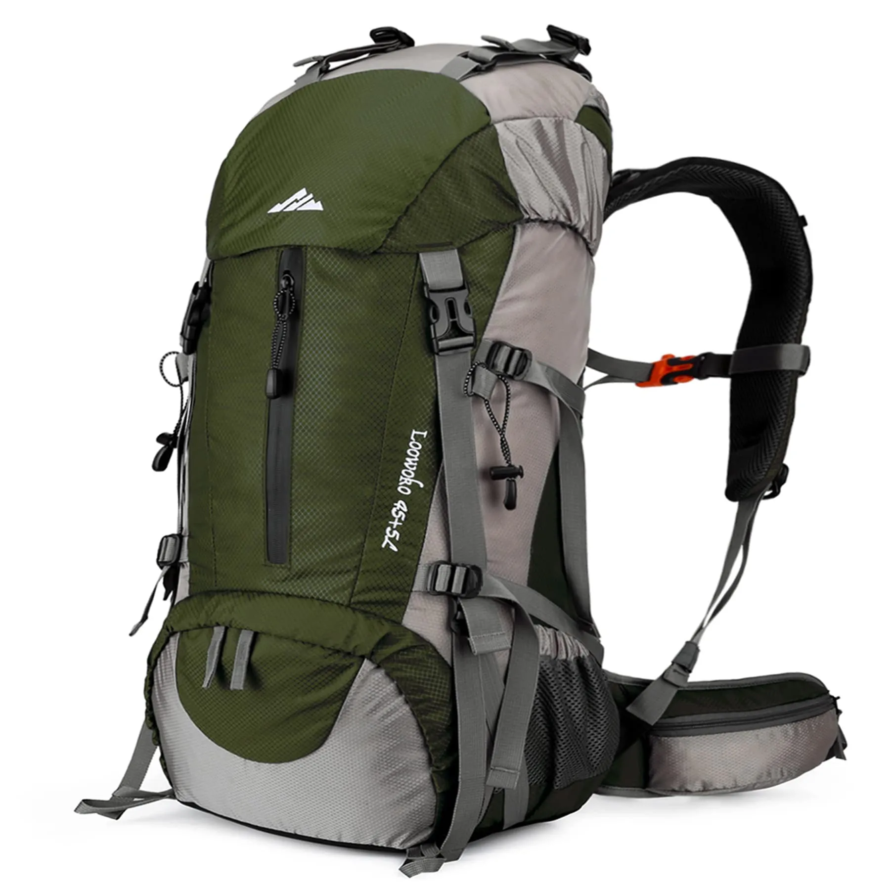 Loowoko 50L Hiking Backpack, Waterproof Camping Essentials Bag with Rain Cover, 45 5 Liter Lightweight Backpacking Back Pack