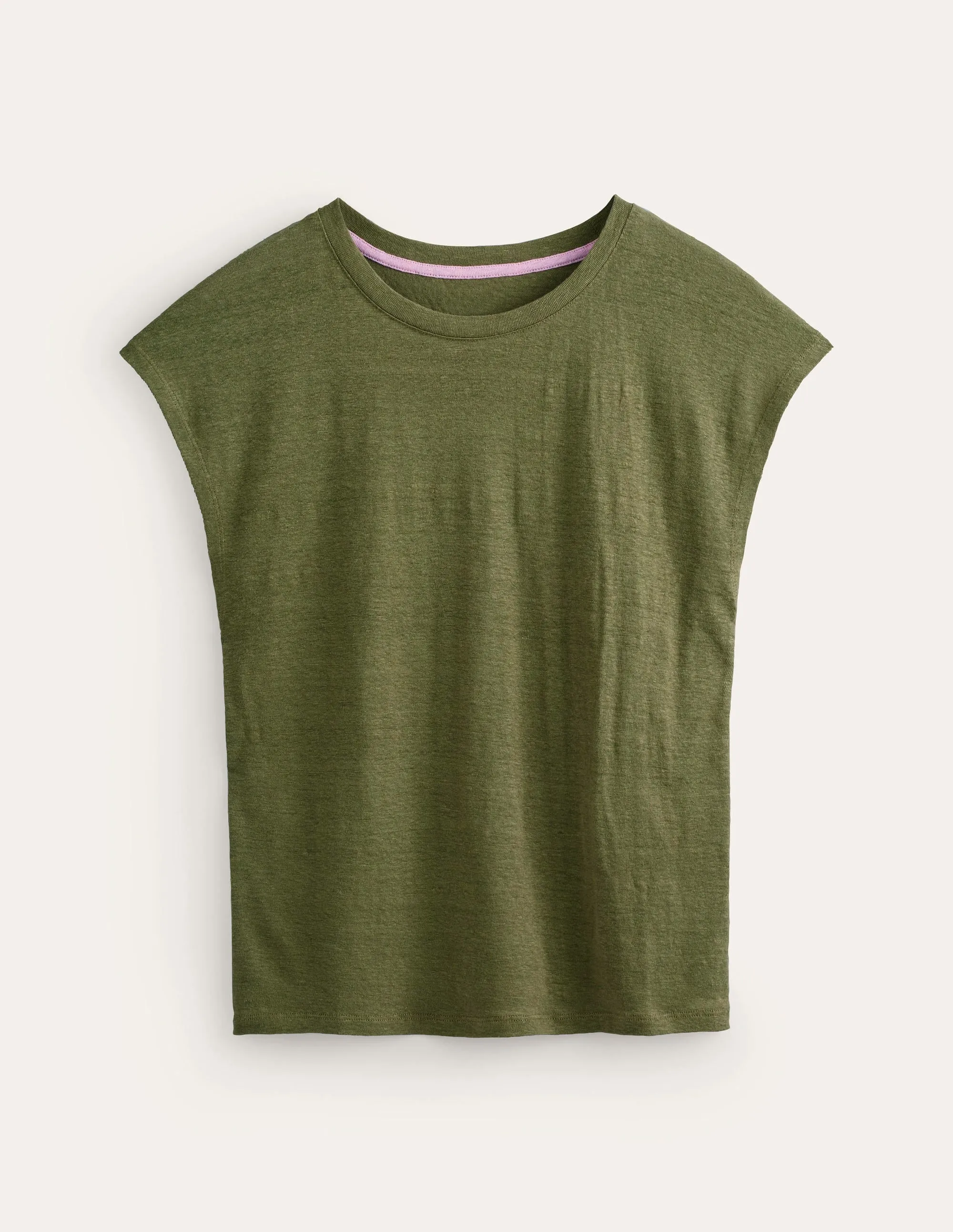 Louisa Crew Neck Linen T-shirt-Mayfly
