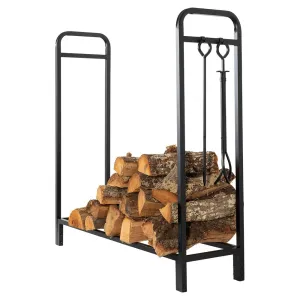 Modern Ember Sierra Mills 48-in Log Rack with Cover