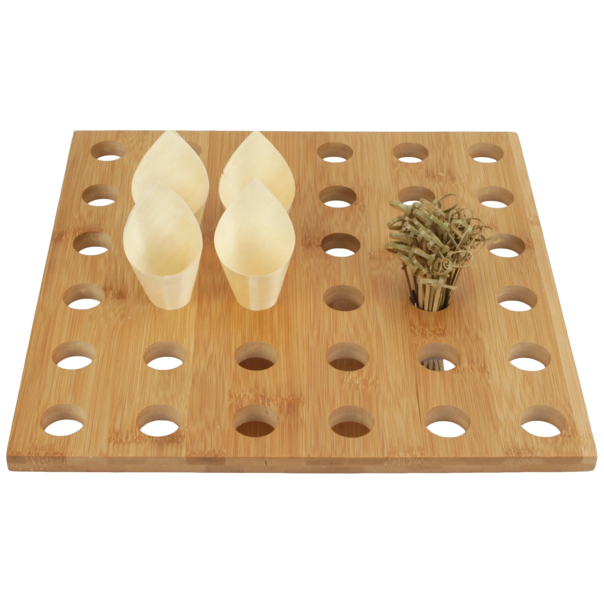 Natural Bamboo Cone Stands w/ Skewers and Wood Cones