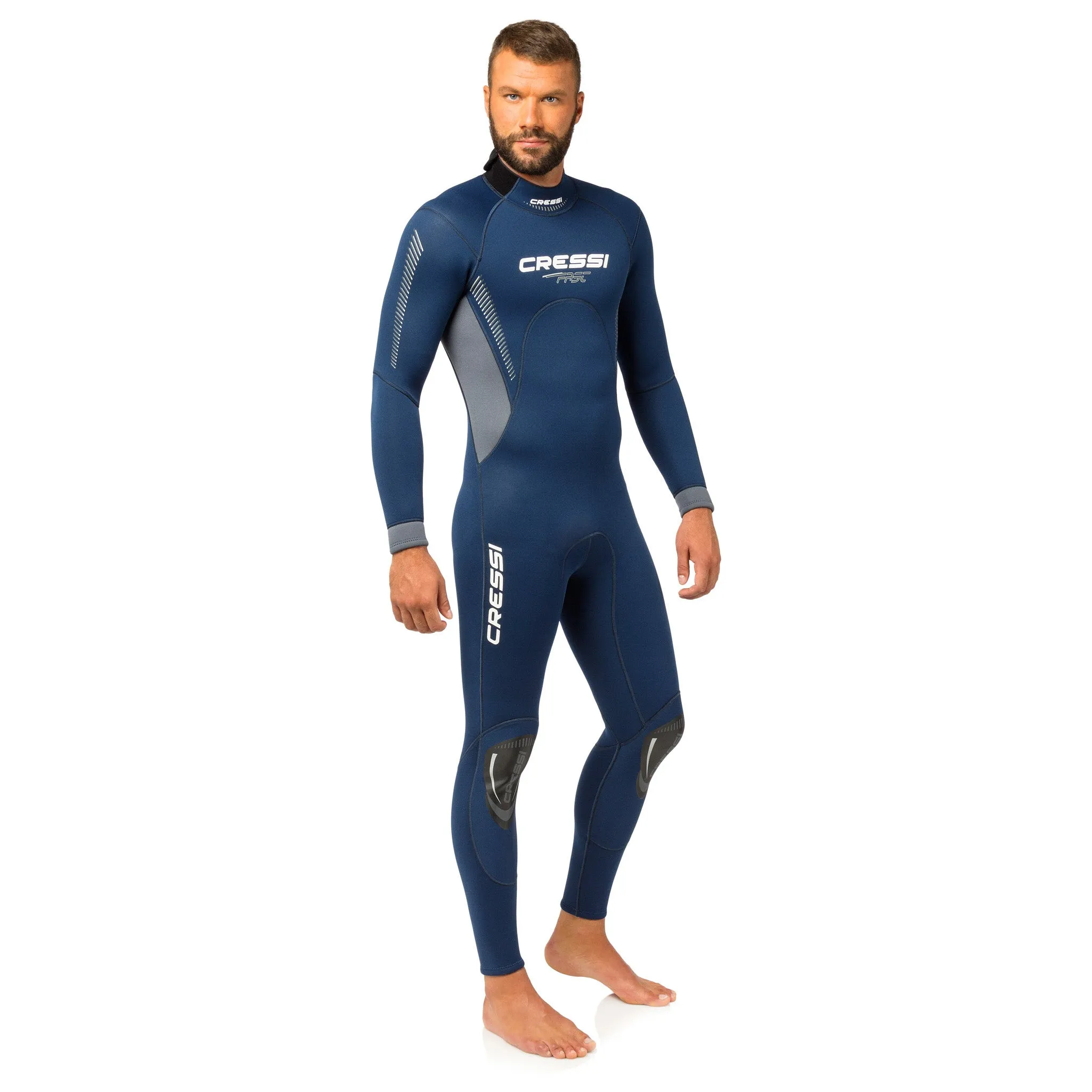 Open Box Cressi 3mm Mens Fast Full Wetsuit Back-Zip, Size: XX-Large