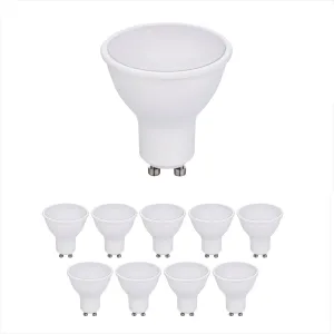 Pack of 10 units GU10 Led Light Bulbs, Warm White, 60W Halogen Bulb Equivalent, 7W, Bright 560 Lumens, 120 Degree Beam Angle