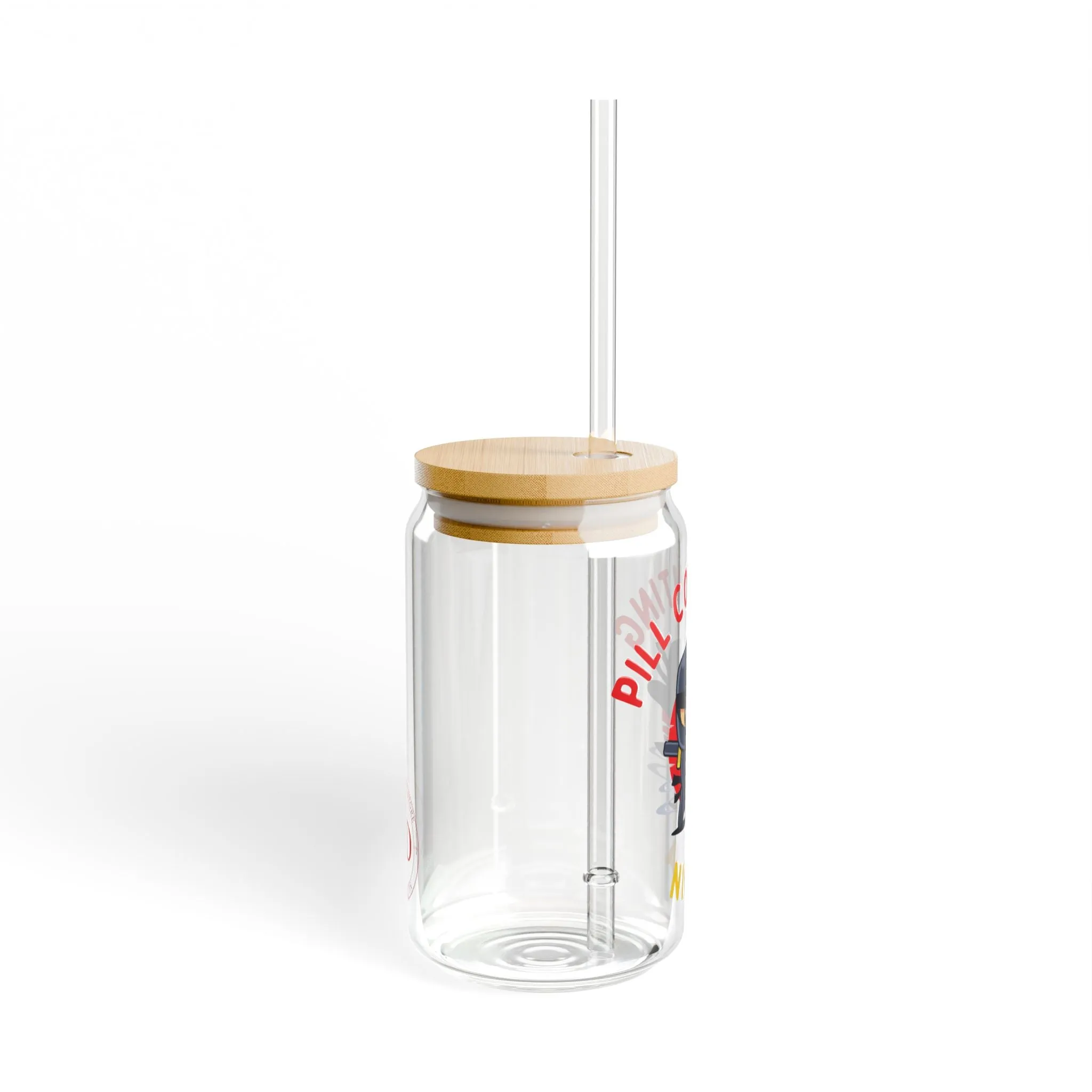 Pill Counting Ninja Sipper Glass, 16oz