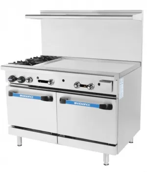 Radiance TARG-2B36G 48" 2 Burner Range and 36" Griddle with 2 Standard Oven