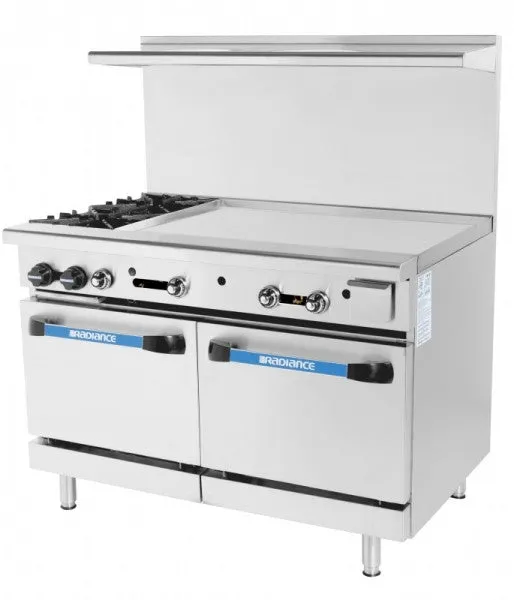 Radiance TARG-2B36G 48" 2 Burner Range and 36" Griddle with 2 Standard Oven