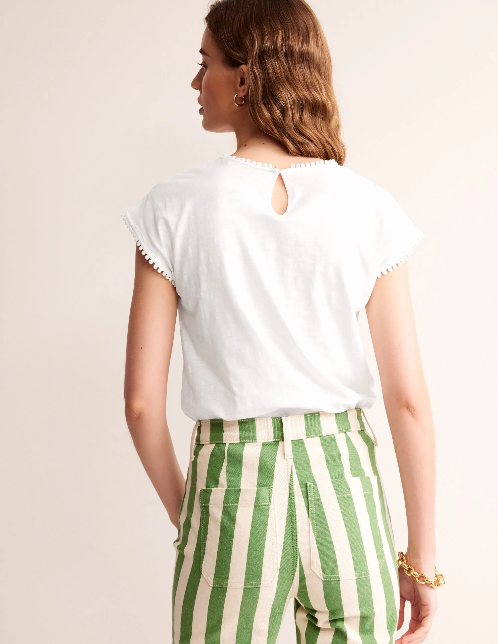 Sasha Broderie T-Shirt-White