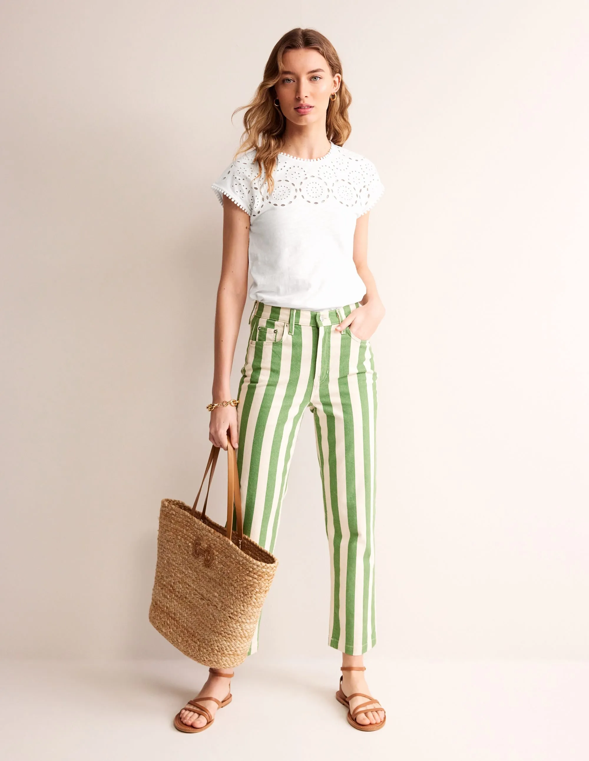 Sasha Broderie T-Shirt-White