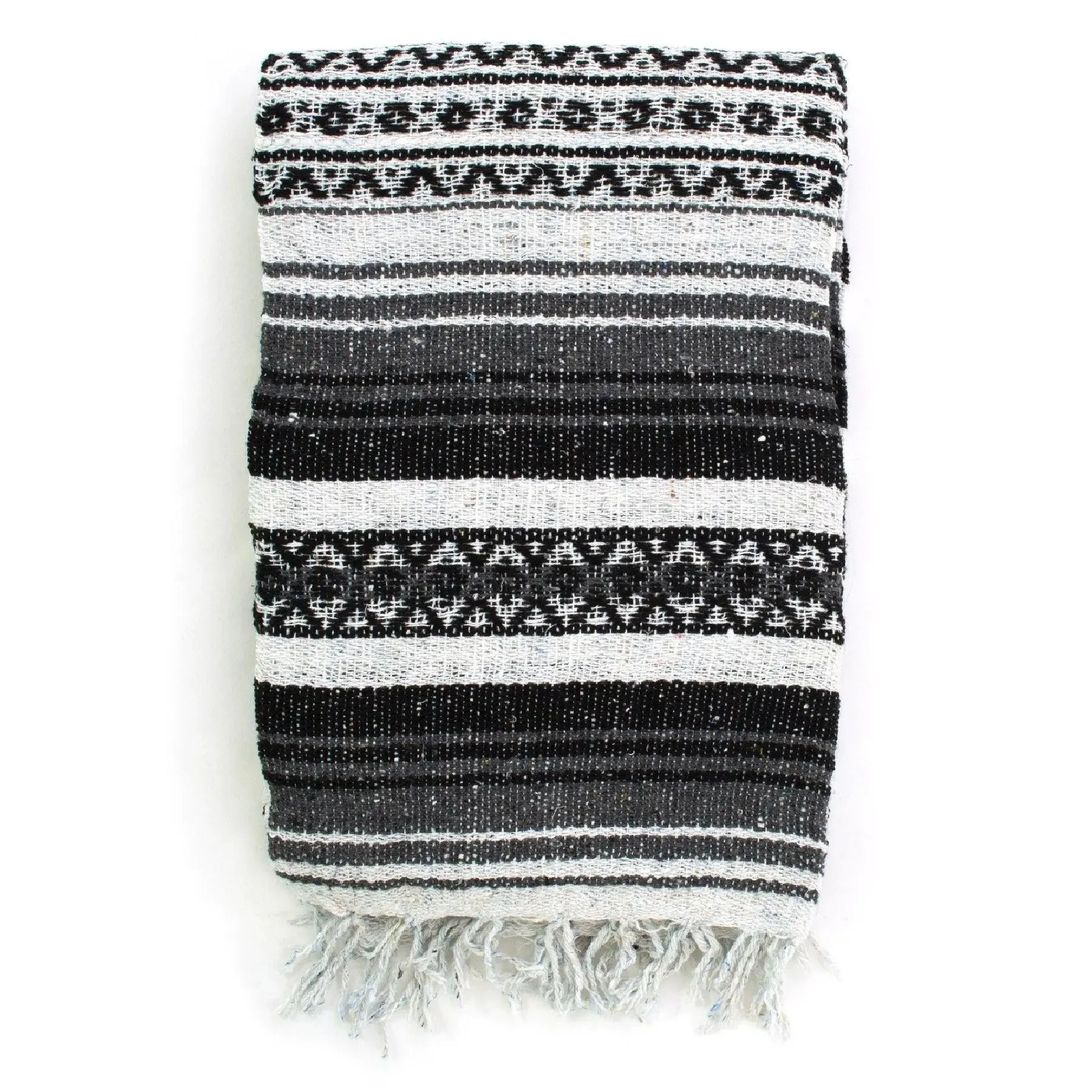 Striped Falsa Authentic Extra Large Mexican Blanket (72"x 52")