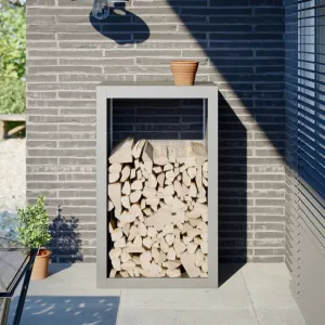 vidaXL Firewood Rack 60x40x100 cm Stainless Steel