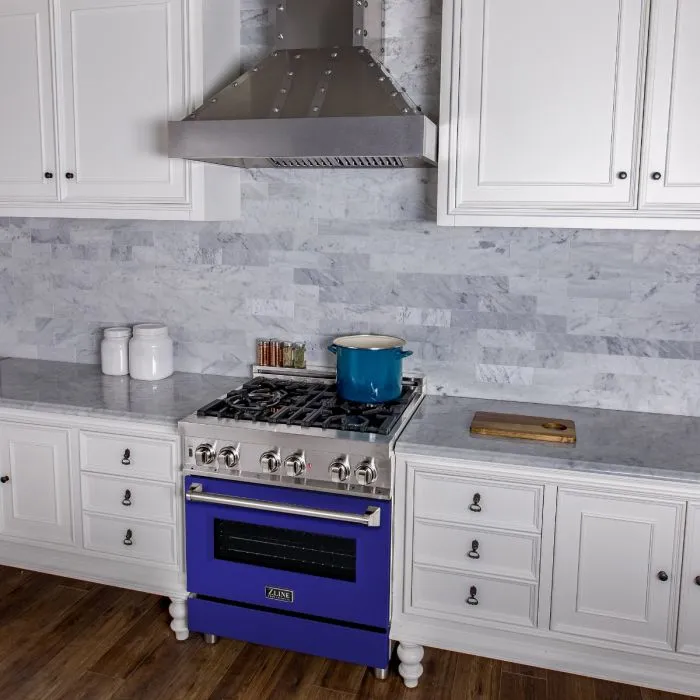 ZLINE 30 IN. Professional Dual Fuel Range with Blue Matte Door (RA-BM-30)