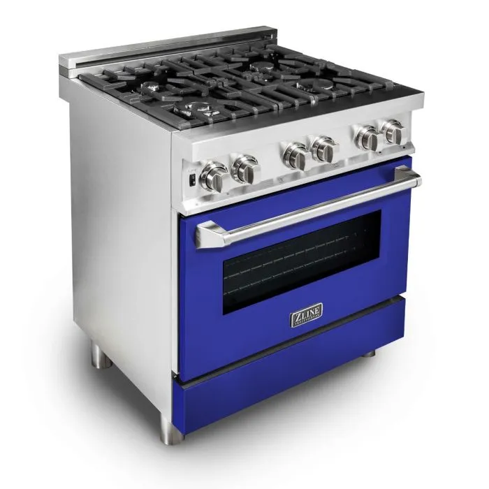 ZLINE 30 IN. Professional Dual Fuel Range with Blue Matte Door (RA-BM-30)