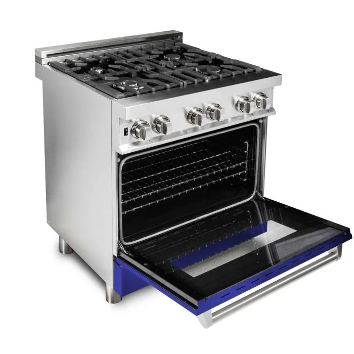 ZLINE 30 IN. Professional Dual Fuel Range with Blue Matte Door (RA-BM-30)