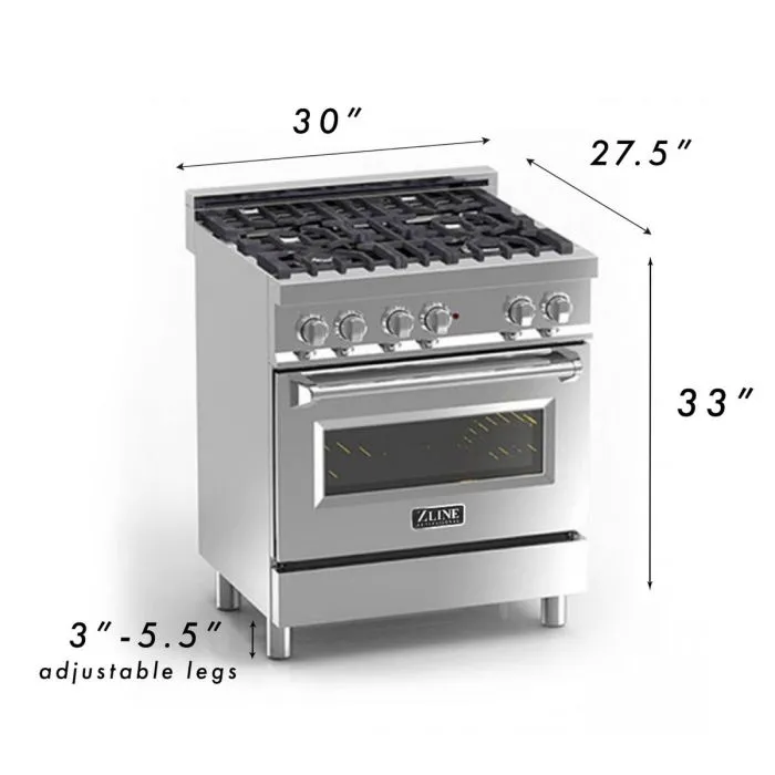 ZLINE 30 IN. Professional Dual Fuel Range with Blue Matte Door (RA-BM-30)